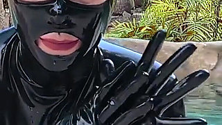 Worship Your Rubber Goddess by the Pool