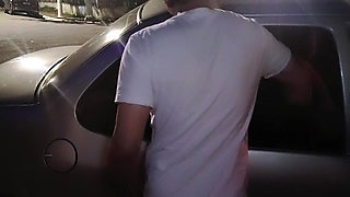 89-Year-Old Grandma Having Sex in the Car with Her Naughty Grandson