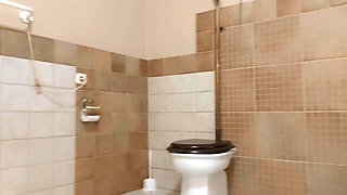 Backstage "she Peed and Wiped Her Wet, Hairy Pussy