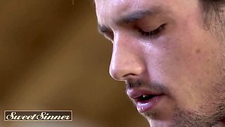 Sweet sinner - innocent stepbrother gets pulled into intense, golden shower with his fellating hot sister in law