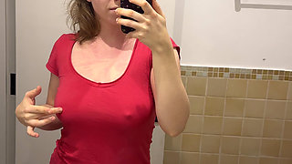 You Can See Her Big Nipples Through Her T-shirt