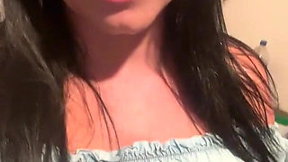 Soft Blue Dress, No Bra - Natural Tease in the Light