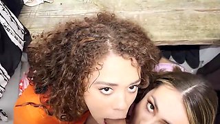 Cock for a duo of kinky, tight, public sluts
