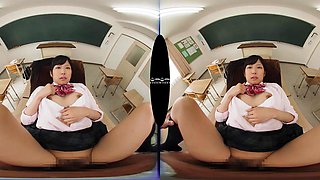 Attractive asian teen seductress crazy VR video