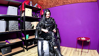 Dominant Pvc MILF Sauna Suit Destruction. Smoking, Ripping, Sweaty Teasing and Orgasm