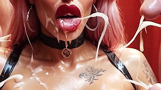Whore Blonde BDSM Hard Sex, Curvy Woman with Big Tits Sucking Big Dick, Slave Woman