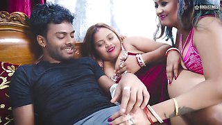 Desi stepbrother has a wild romp with his step-sister and stepmom at the same time