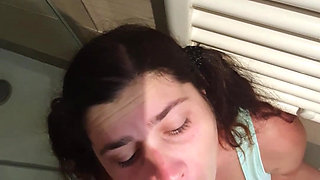 Stupid Stepdaughter Brushes Her Teeth with Cum, Stepdaddy Cheated Her
