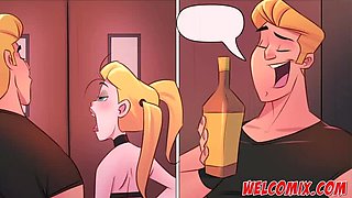 Hot Blonde Trapped in Elevator - Pervert Anime Sex Fuck