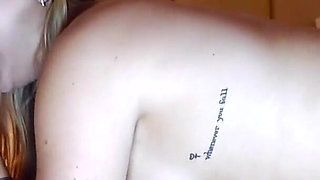 Blonde Jill Sucks the Cum Out of Cock in Her Shiny Black Pantyhose