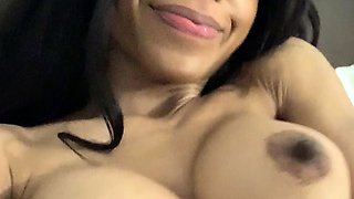 Sexy brunette and ebony hottie sucking and riding black cock