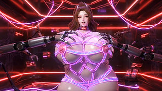 Mature Beauty in Cyber Shibari Chamber - Massive Tits Roped & Big Juicy Ass Spread