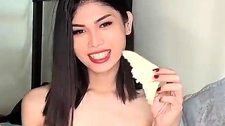 Solo ladyboy masturbation