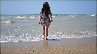 Public No Panties # Flashing On Public Beach