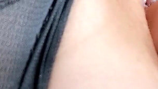 Slutty Woman Masturbates Her Shaved Pussy with a Dildo in Torn Pantyhose and Orgasms Close-up