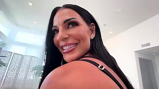 Big ass tattooed brunette loves interracial sex