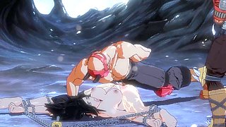 Sultry girl gets tied up in public for pleasure in a hentai porn game