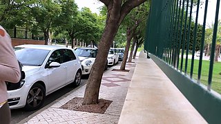 Sexy amateur blonde Eurobabe Alexis Leone public sex