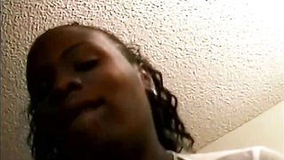 Passionate ebony girlfriend Semen swallows cum with pleasure