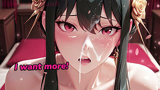 Gol Curvy Brunette Anime Yor POV Tit Fuck and Cock Ride