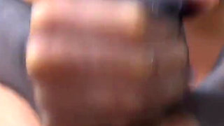 Hot Handjob & Cumshot with Nylons Gloves
