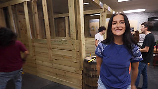 POV of a big booty starlet sneaking out with her lover