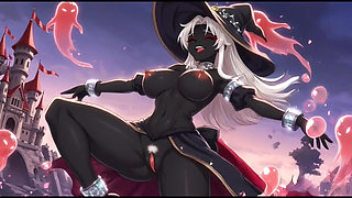 Dark sorcerer girl dance in her castle (Ai animation)