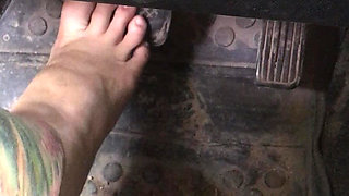I Press the Gas and Brake Pedals in Car