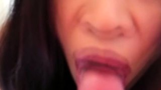 Asian Cutie Swallows Every Drop