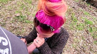 Public Blowjob by a Sexy MILF Who Swallows It All