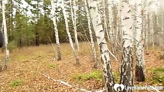Step-Mom Fucks Me Hard Doggystyle in the Woods - Amateur Outdoor Sex