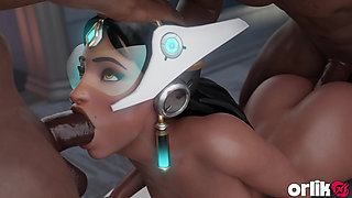 Symmetra Anal Group Sex with 5 Bbcs - 3D Overwatch Animated Porn