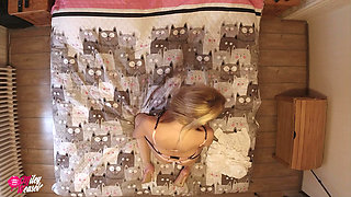 Hot Blonde Model Goes Crazy Masturbating on the Bed!!