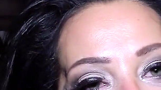 German BBW girl Ashley CumStar goes to a bukkake party for the first time