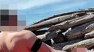 253 - Fingering Wet Pussy on Beach and Gets Caught and Interrupted by Watcher - Misscreamy