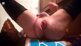 Crossdressing tramp and her banged-up booty