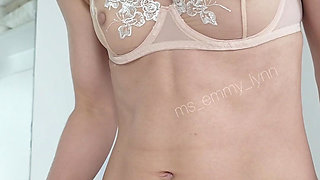 Sheer Lingerie on Tight Skinny Fit Babe