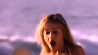 Massive titted teen shows her hairy cunt