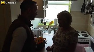Home story with British step mom and young lover