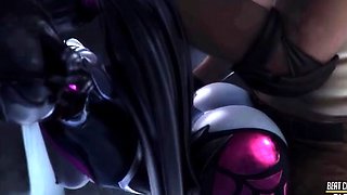 Hot 3D redhead licking a pussy while getting fucked