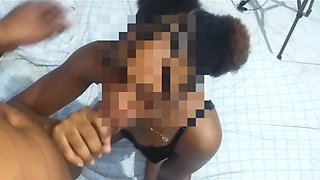 Real stepdaughter sucking and swallowing bbc and cum!