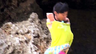 Brunette Amateur Nailed Outdoors In Public