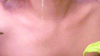 Small tit nubile in stockings masturbates