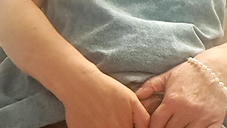 taking off her underwear to put her fingers in her wet vagina