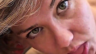 Blonde Passionately Sucking Cock