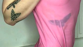 Small titted Briana toying herself poolside