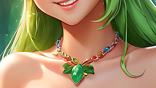 Ai Nude Art - Cartoon Style Nude Adult Woman Eating Strawberry