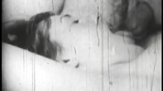 Slender brunette sucks hunk's hard dick after stripping in a club + short vintage scene