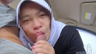 Hijab Sister-In-Law Gives Car Blowjob for Help - Minokiiko Asian Teen