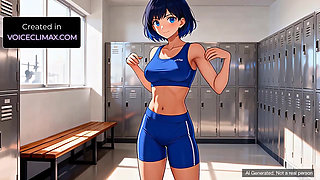 ASMR Lesbian story - Your gym crush finally acts in the gym locker rooms - Yuri Hentai